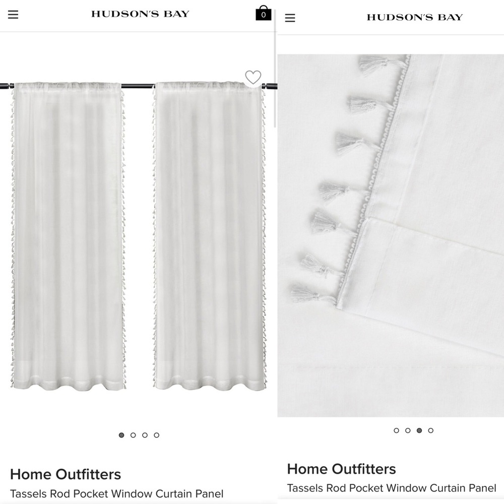 Tassels Rod Pocket Window Curtain Panel 54x84